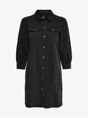Produktbild von Schwarzes Hemdblusenkleid aus Denim ONLY Felica - XL
