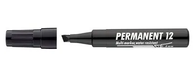 Productafbeelding van Permanent marker, 1-4 mm, afgeronde punt, ICO "Permanent 12", zwart