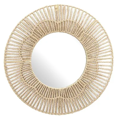 Zdjęcie produktu dla LUSTRO Nairobia okrągłe 50 cm W STYLU BOHO plecione