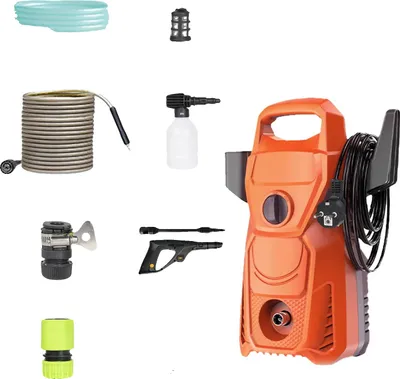 Produktbild von Elektrischer Hochdruckreiniger, 135 Bar Druck, verstellbare Düse, Orange, EU, Elektrisch