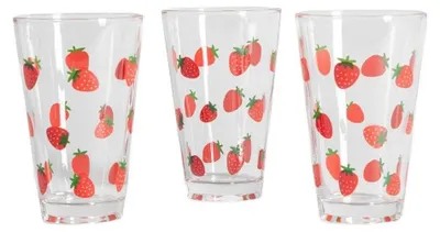 Zdjęcie produktu dla HOMLA Szklanka TOKEN SUMMER w truskawki, 3 szt. 300 ml