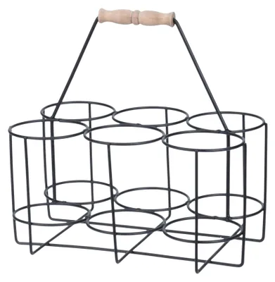 Zdjęcie produktu dla Stojak na butelki wina Home&Styling Collection, metal, 28x19x28,5 cm, czarny