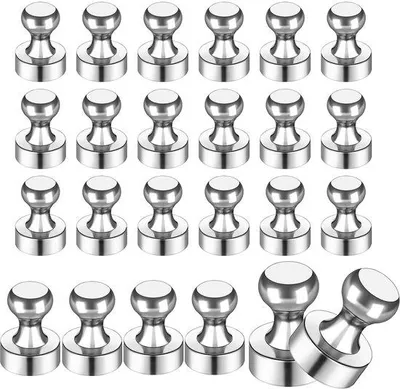 Produktbild von Starke Neodymiummagnete, 24 Stück, 12x16mm, silber, für Kühlschrank und Büro