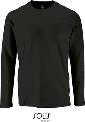 Image de SOLs 02074 | T-shirt manches longues homme Imperial - Couleur : Deep Black - Taille : S