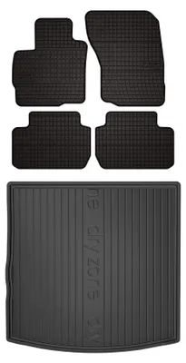 Productafbeelding van Rubberen automatten + kofferbakmat voor Mitsubishi Outlander III 2012-2022 (SUV) – 5-delig, zwart, op maat – Wielganizator SolidPRO