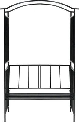 Produktbild von vidaXL Rosenbogen mit Bank Schwarz 128x50x207 cm Eisen