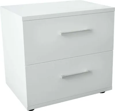 Immagine prodotto di Milani Home - comodino moderno 2 cassetti, bianco, 45 x 35 x 44 cm