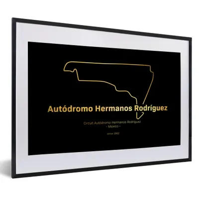 Produktbild von MuchoWow® Gerahmtes Poster Formel 1 - Rennstrecke - Mexiko 60x40 cm - Poster mit Schwarzem Bilderrahmen Wandposter Rahmen Foto Bilder - Schlafzimmer - Plakat in Rahmen - Drucken