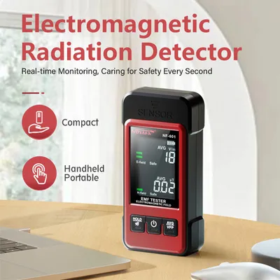 Obrázok produktu pre NOYAFA NF-601 Ručný detektor žiarenia Geigerov merač Elektromagnetické žiarenie Tester Dozimeter Multifunkčný detektor žiarenia elektrického poľa Magnetické pole so zvukovým a svetelným alarmom