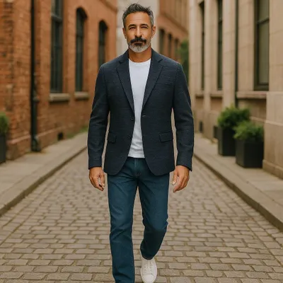 Produktbild von Blauer Baumwollblazer - XXL