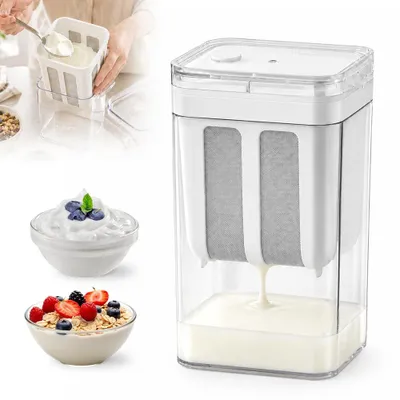 Joghurt-Sieb mit Deckel, 1300 ml, Edelstahl 304, luftdicht
