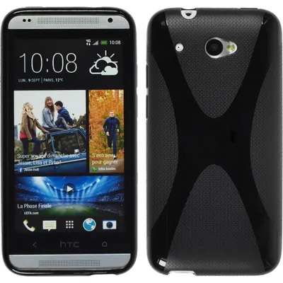 Produktbild von PhoneNatic Case kompatibel mit HTC Desire 601 - schwarz Silikon Hülle X-Style + 2 Schutzfolien