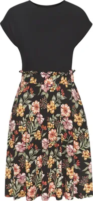 Produktbild von Buffalo Jerseykleid schwarz-bunt bedruckt Größe 36