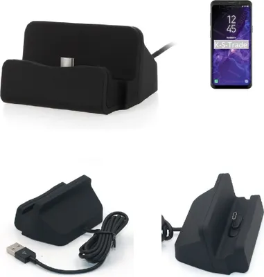 Produktbild von K-S-Trade Docking-Station kompatibel mit Samsung Galaxy S9 SD845 Ladestation Dock Ladegerät Docking Station Tischständer Ständer inkl. USB Typ C
