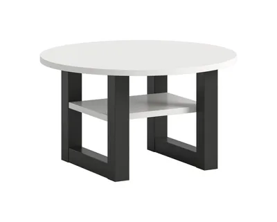 Image de Seattle table basse Ø75 cm 1 étagère blanc.