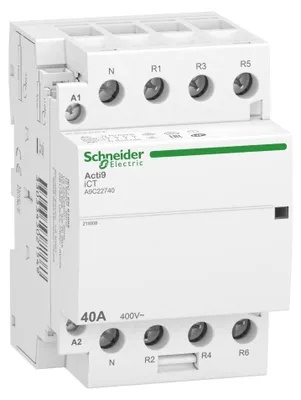 Zdjęcie produktu dla SCHNEIDER ELECTRIC GS A9C22740 A9C22740 Stycznik instalacyjny iCT, 40A, 3P+N, 4-
