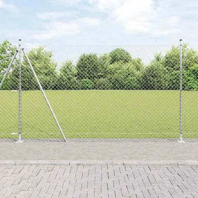 Produktbild von Maison Exclusive - Maschendrahtzaun mit Betonsockel 10 x 1,4 m Verzinkter Stahl