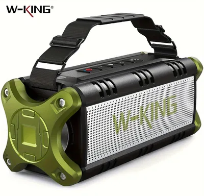 Produktbild von Tragbarer Bluetooth-Lautsprecher, Grün - 50 Watt Leistung - Kunststoffgehäuse - Wasserdicht