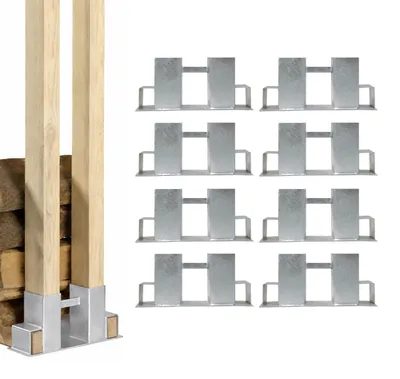 Produktbild von 8er Set Holzstapelhilfe feuerverzinkter Stahl 34x10x15 cm Holzstapelhalter