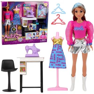 Obrázek produktu pro Anlily Doll Módní návrhářka Oblečení Šicí stroj Nábytek Manekýn
