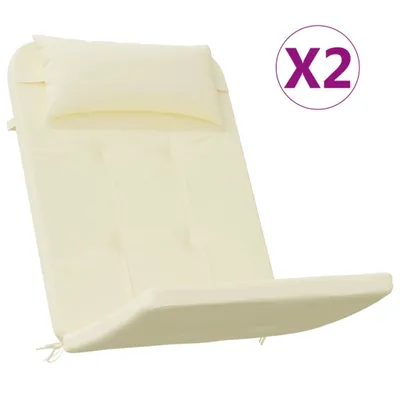 Image de vidaXL Coussins d'adirondack 2 pcs. Tissu Oxford crème