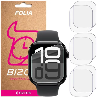 Produktbild von 6x Schutzfolie für den Bildschirm für Apple Watch 11 / 10 42 mm, Bizon Watch HydroFlex