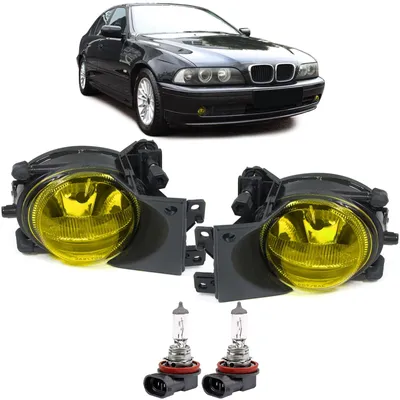 Für BMW E39 Facelift 09/2000-2004 Klarglas Nebelscheinwerfer Gelb Links + Rechts in der Farbe von Carparts-Online GmbH