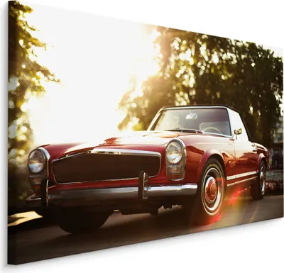 Produktbild von Fabelhafte Canvas LEINWAND BILDER 40x30 cm XXL Kunstdruck Auto Retro Natur Bäume