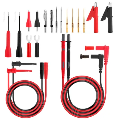 Multimeter-Messkabel-Set, 20-teilig, mit Krokodilklemmen, Prüfspitzen