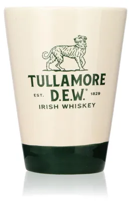 Produktbild von Tullamore Dew Whisky Glas Shotglas Stamper Steinzeug Tonglas 0,09l