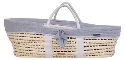 Produktbild von Childhome Moses Korb Mit Matratze - Natur - Jerseybezug Grau