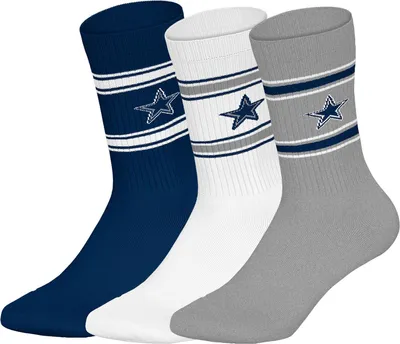 Produktbild von Huddle Uni Freizeitsocken Dallas Cowboys Crew 3-Pack WHT/BLU/GRY - Größe 39-42