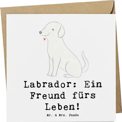 Produktbild von Mr. & Mrs. Panda Grußkarte Labrador Freund - Weiß - Geschenk, treuer, doppelkarte, Liebe, Therapiehund, Hunde, anlasskarte, Spaß, Hunderassen Eigenschaften, Treue