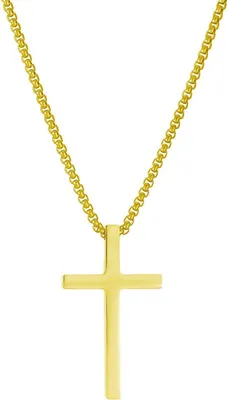 Produktbild von AFSTALR Gold Kreuz Kette Herren 316L Edelstahl Halskette Religiös Schmuck