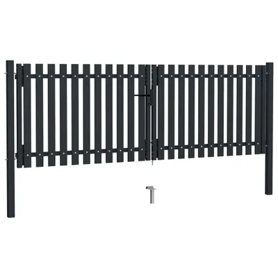 Zdjęcie produktu dla vidaXL Brama ogrodzeniowa dwuskrzydłowa stalowa 306x175 cm antracyt