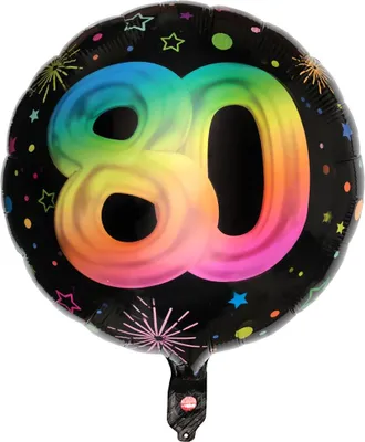 Produktbild von Zahl 80 Festicolor Folienballon 45cm