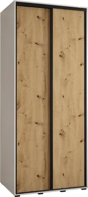 Produktbild von MEBLE KRYSPOL Davos 1 Schrank, zwei Türen - 235,2x120x60 cm - Weiß Artisan Schwarz