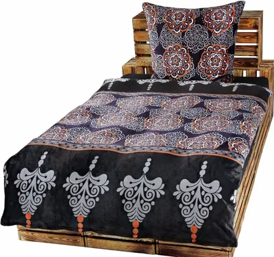 Produktbild von 2-teilig Bettwäsche-Set Bettgarnitur Bettbezug Übergröße Bezug 155x220 Kissenbezug 80x80 Nicky Teddy Plüsch Kaschmir Touch Mikrofaser NEU Soft Warm Weich Kuschelig Ornamente Dunkel Blau Anthrazit