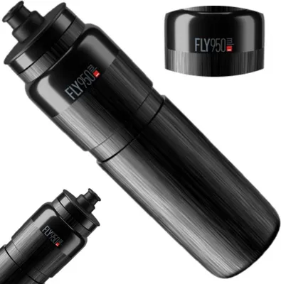 Produktbild von Elite Trinkflasche FLY Tex schwarz graue Grafik 0,95 L