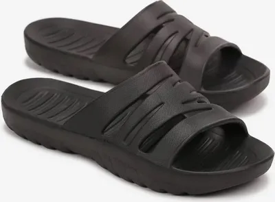 Produktbild von Damen Herren Badeslipper Hausschuhe Pool Garten Iffanire Schwarz Gr.45