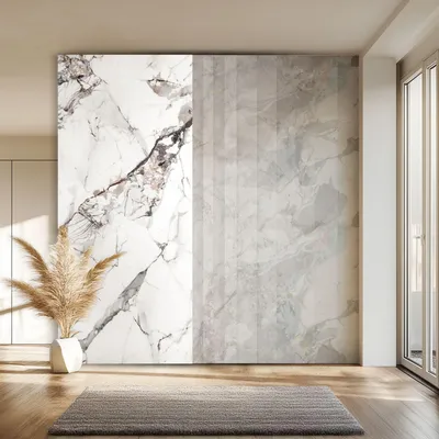 Produktbild von HEXIM Marmorplatten Optik 1 Stück 280x122 cm SPC Kunststoff Innen & Außenbereich Granit Steinoptik - Duschrückwand Küchenrückwand Spritzschutz Verkleidungspaneel (3,42 m² 2012C) A-Serie