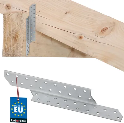 Produktbild von KOTARBAU® Sparrenanker Sparrenpfettenanker Links 25x3,5cm verzinkter Stahl Sparren-Pfettenanker Balkenschuh Winkelblech Holzverbinder Balkenverbinder Stahlwinkel zum Verstärken von Holzkonstruktionen