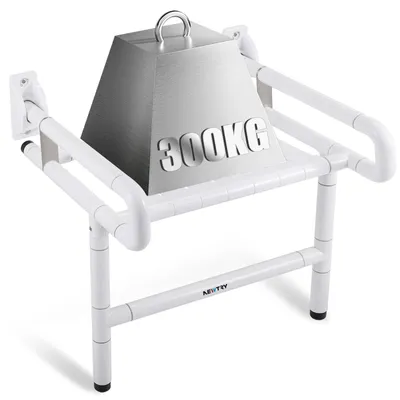 Image de Siège de douche pliable avec poignées pour une utilisation sécurisée