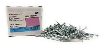 Produktbild von SD ProfiLine Stahlnägel gehärtet Liko, glanzverz. 3,0 x 40 mm 100 Stück