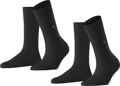 Produktbild von Burlington Damen Socken 2er Pack - Everyday  Kurzstrumpf, Onesize, Unifarben Schwarz 36-41