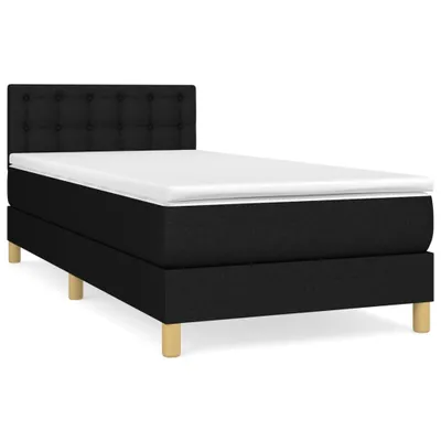 Produktbild von vidaXL Boxspringbett mit Matratze Schwarz 100x200 cm Stoff