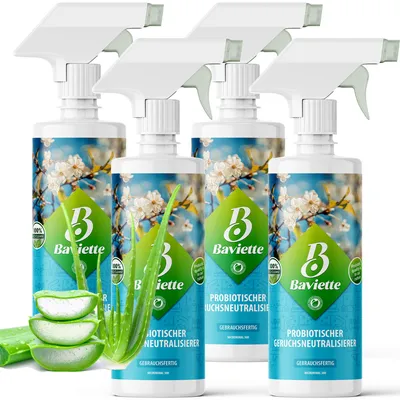 Produktbild von Baviette Geruchsneutralisierer 4x500 ml Spray – gegen Tiergerüche & Alltagsgerüche in Haushalt, Teppich, Polster & Auto