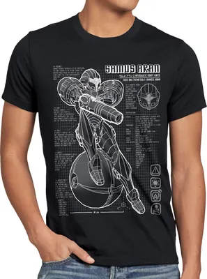 Produktbild von A.N.T. Samus Blaupause Herren T-Shirt nerd gamer snes switch
