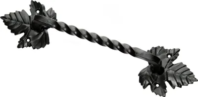 Produktbild von Türgriff Handgriff Stahltürzug Schmiedeeisen 230 Schwarz 3 Bläter