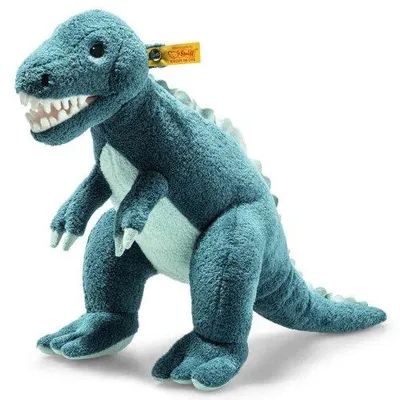 Produktbild von Steiff Kuscheltier Soft Cuddly Friends Dino T-Rex Thaisen Mittelblau (35cm)